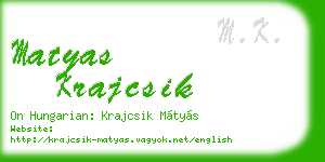 matyas krajcsik business card