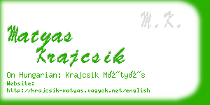 matyas krajcsik business card